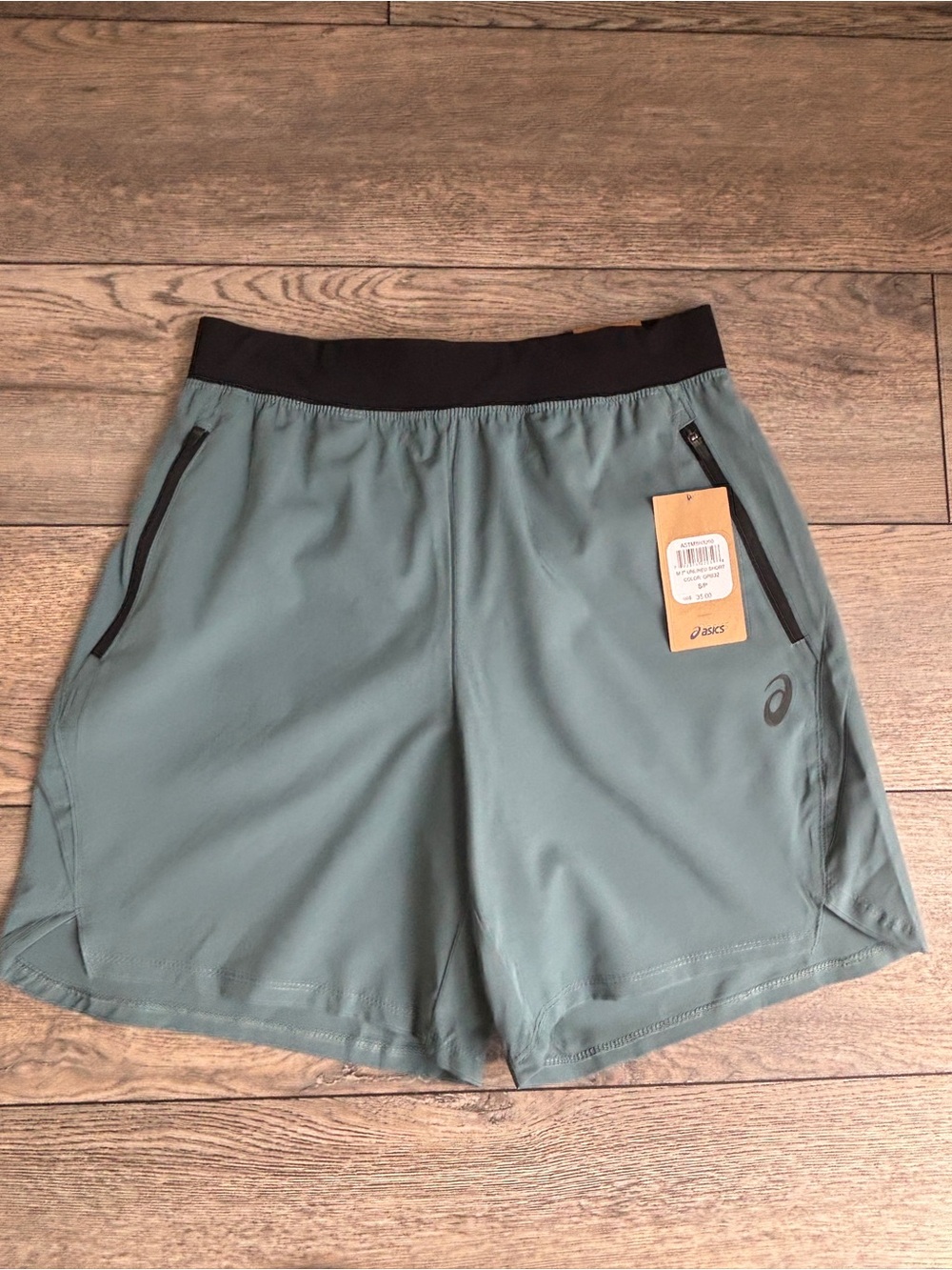 NWT ASICS Men’s 7” Unlined Training Shorts Green Blue Sz Small